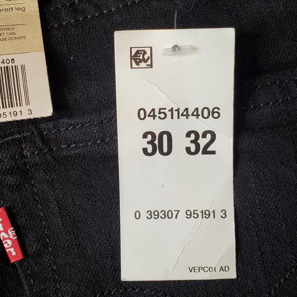 Levis Mens Size 30X32 NWT 511 Flex Straight Jeans Slim-Fit Denim Black - Picture 8 of 10